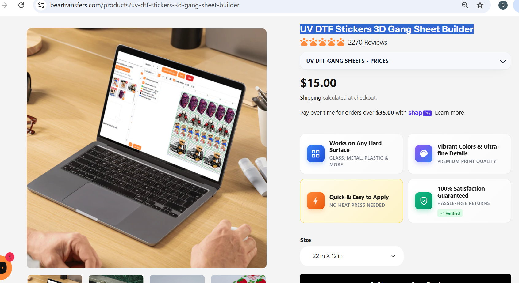 UV DTF Stickers 3D Gang Sheet Builder