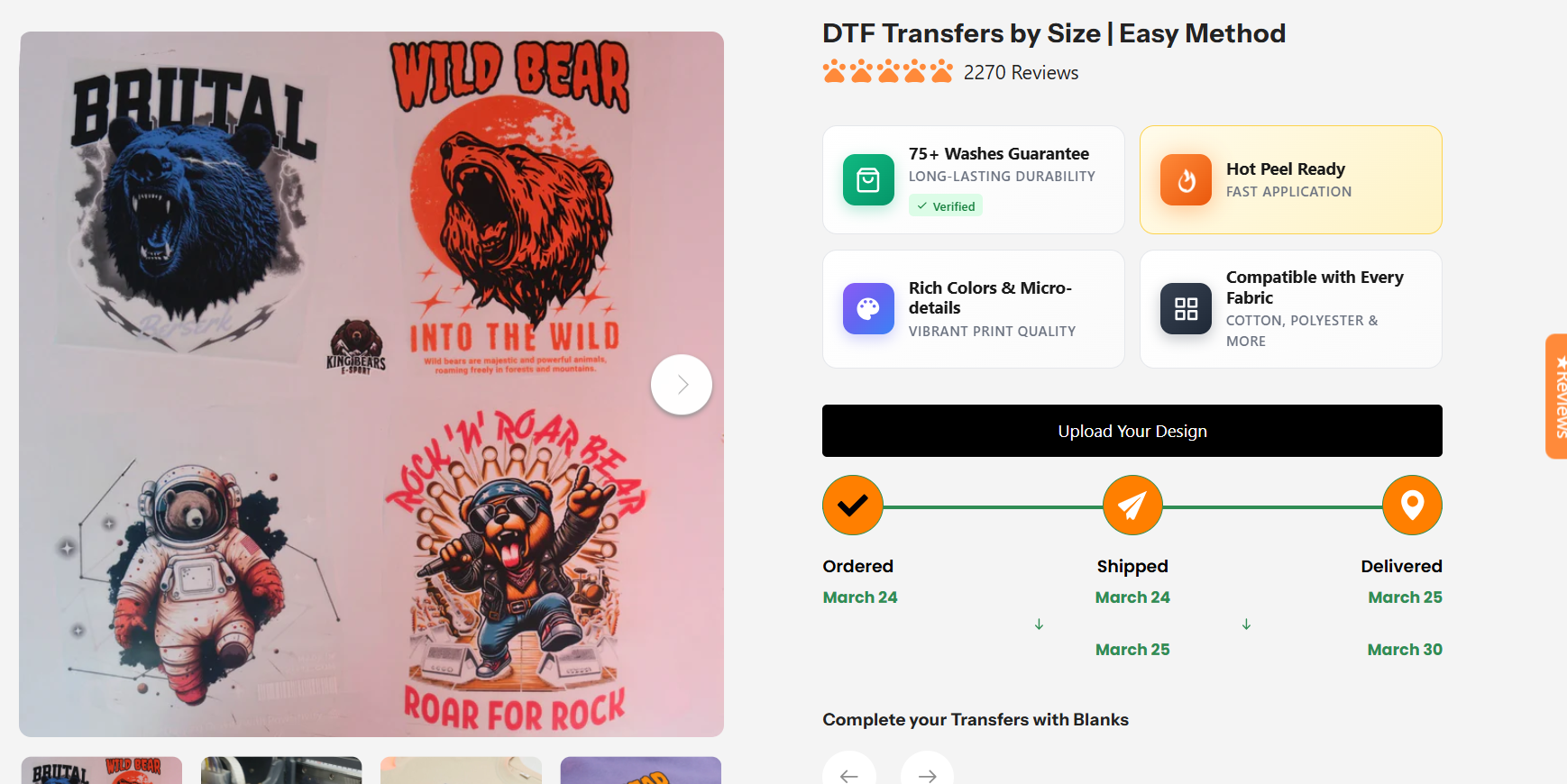 DTF Transfers by Size